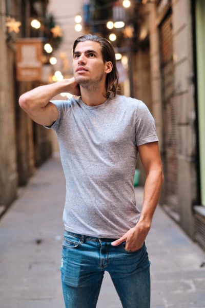 Men’s Classic Slim-Fit Cotton T-Shirt with Pattern