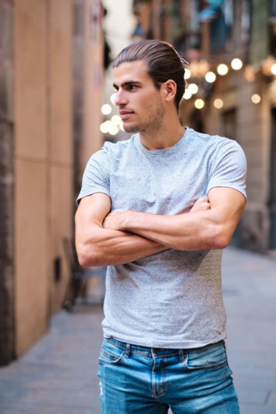 Men’s Classic Slim-Fit Cotton T-Shirt with Pattern